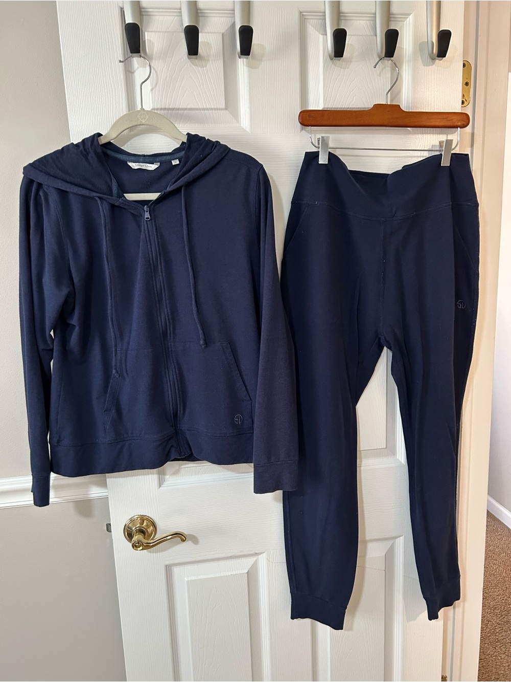 Straight Down XL Navy Women's Zip Hoodie & Jogger Set